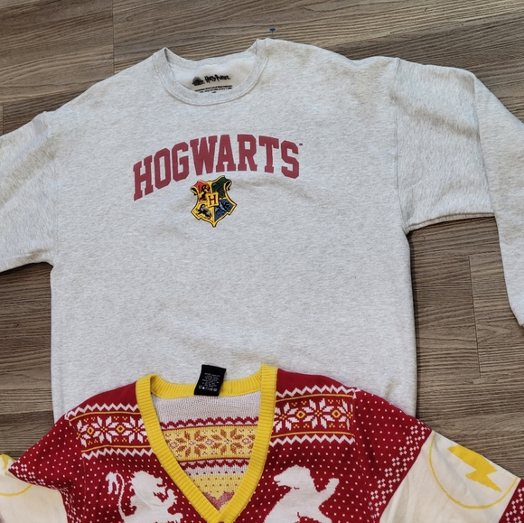 Wizarding World Harry Potter Christmas Cardigan/Long Sleeve Sweat Shirt Bundle - Picture 2 of 12